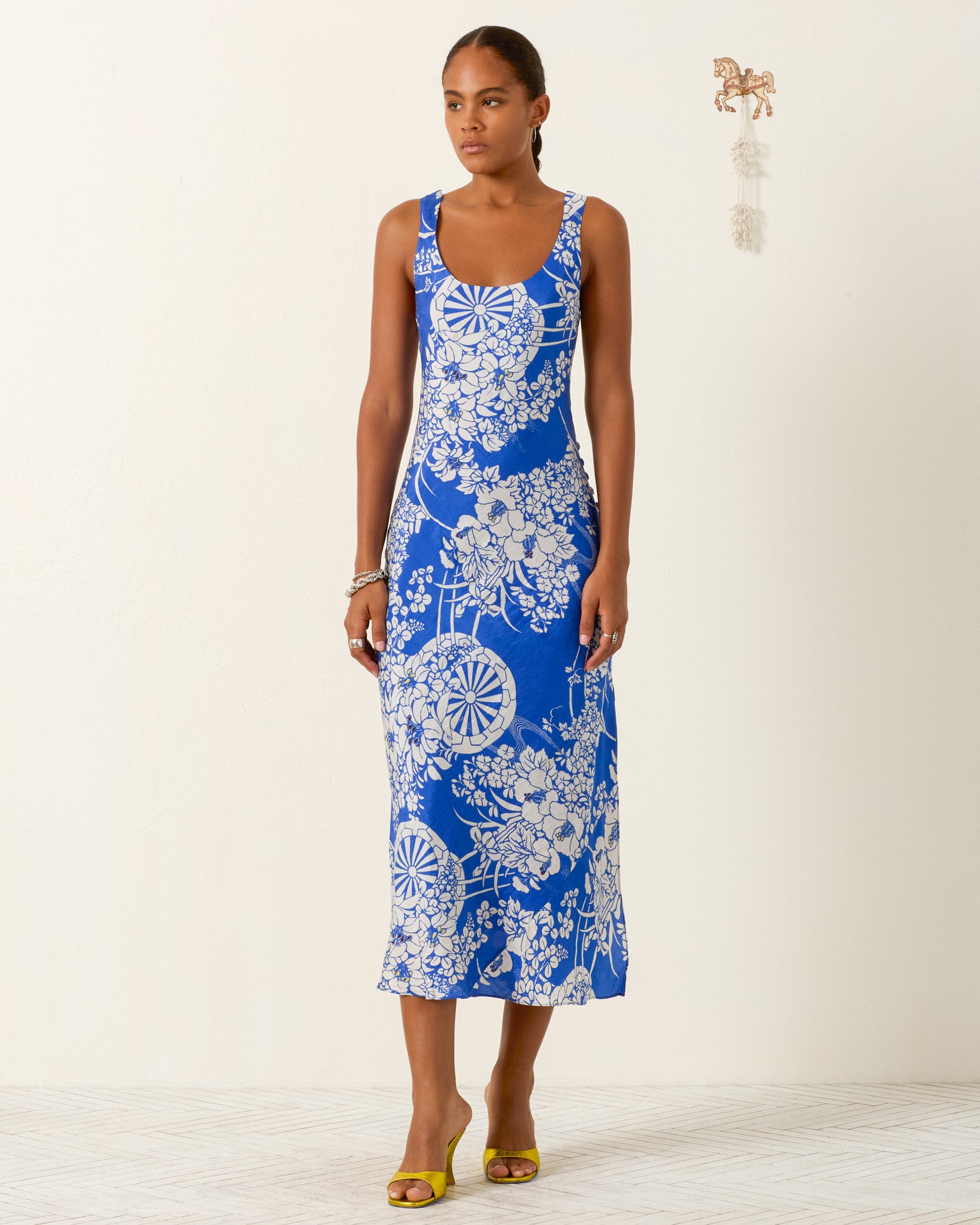 ADELE ROYAL SPOKE SILK DRESS - Romi Boutique