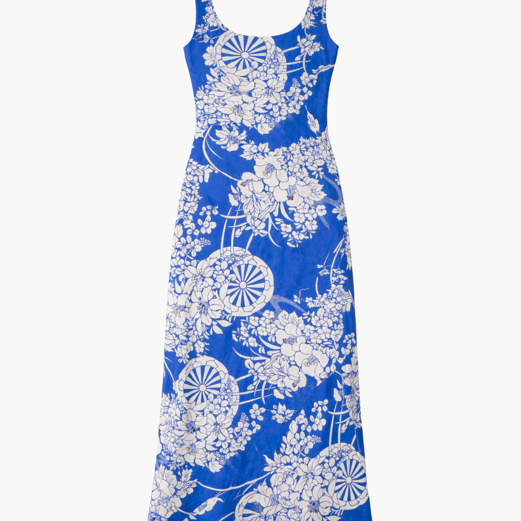 ADELE ROYAL SPOKE SILK DRESS - Romi Boutique