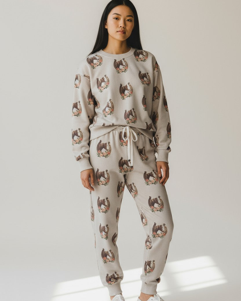 COZY PANT IN LUCKY HORSE - Romi Boutique