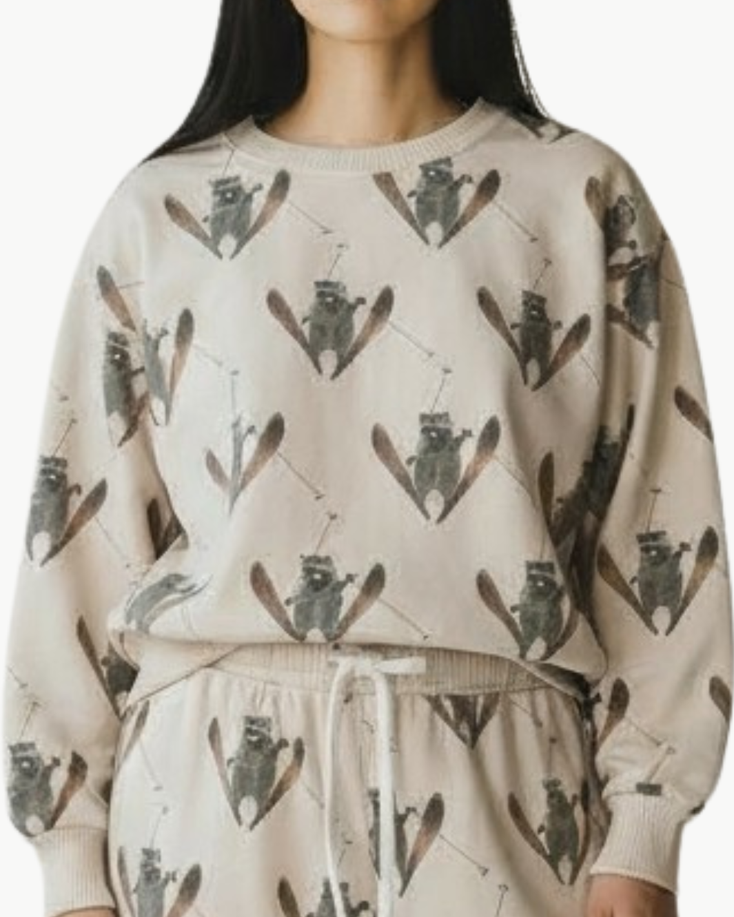 COZY TOP IN SKIING RACCOONS - Romi Boutique