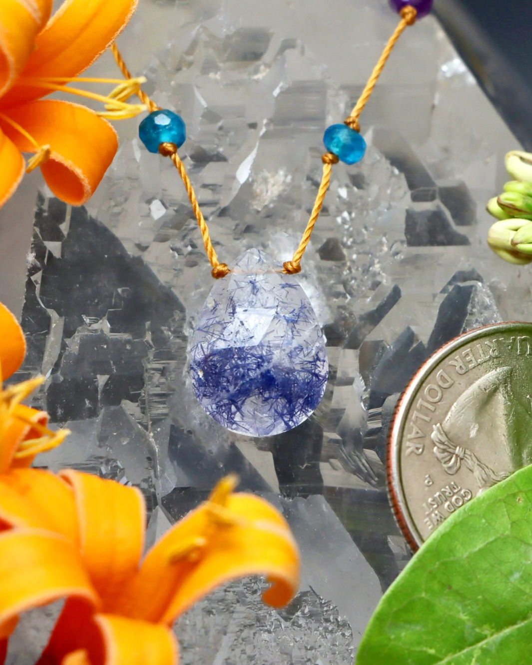 DUMORTIERITE IN RAINBOW DROP by Amalia - Romi Boutique