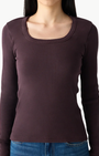 ANGELINA LONG SLEEVE IN AUBERGINE - Romi Boutique