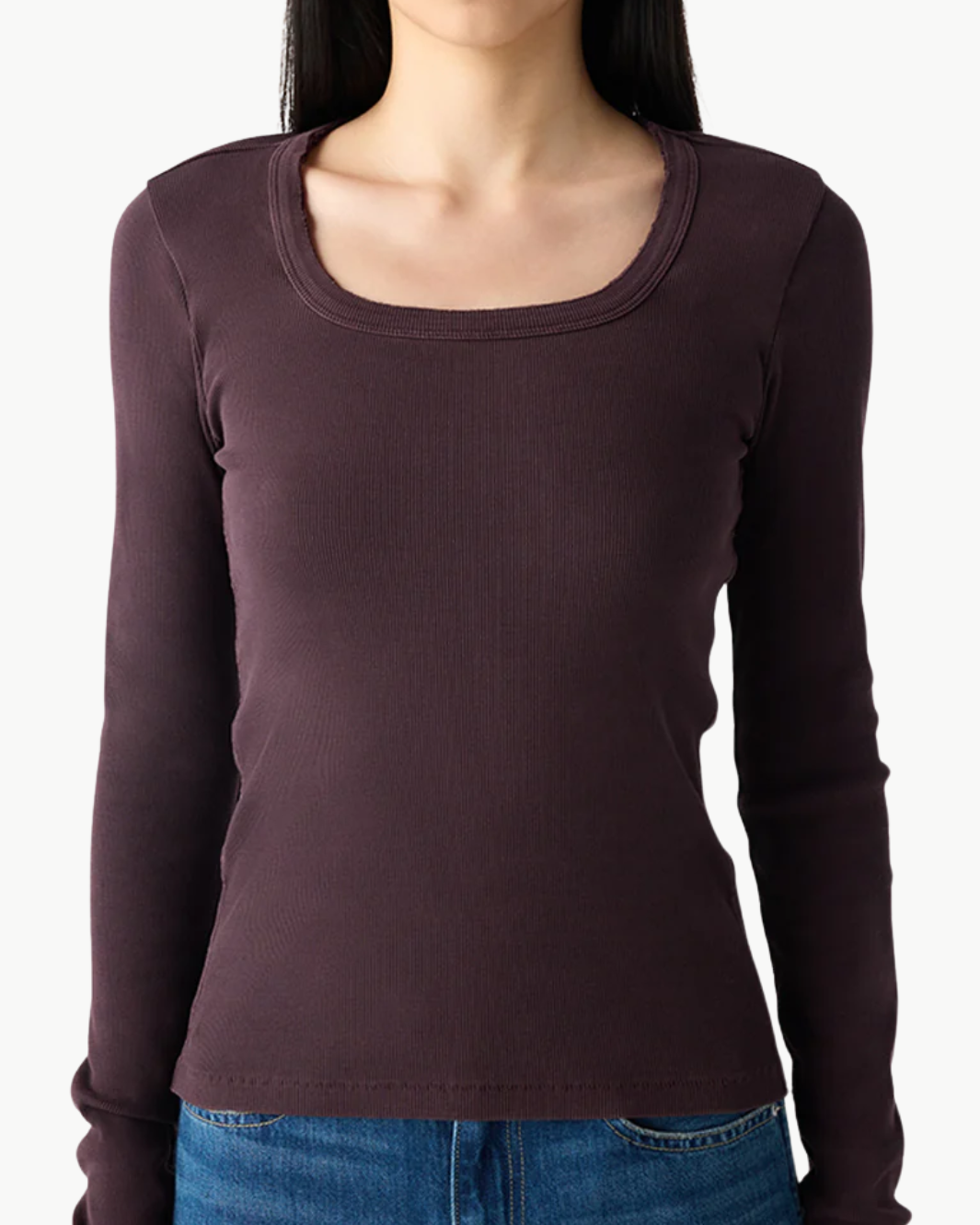 ANGELINA LONG SLEEVE IN AUBERGINE - Romi Boutique