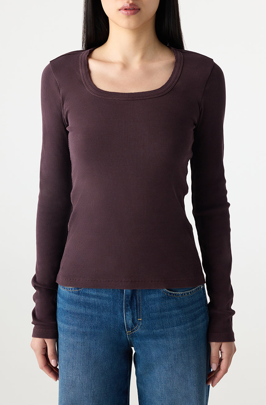 ANGELINA LONG SLEEVE IN AUBERGINE - Romi Boutique