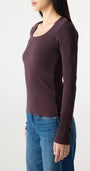 ANGELINA LONG SLEEVE IN AUBERGINE - Romi Boutique