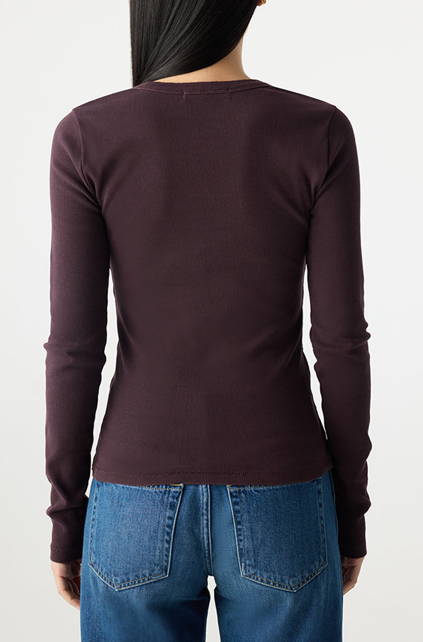 ANGELINA LONG SLEEVE IN AUBERGINE - Romi Boutique