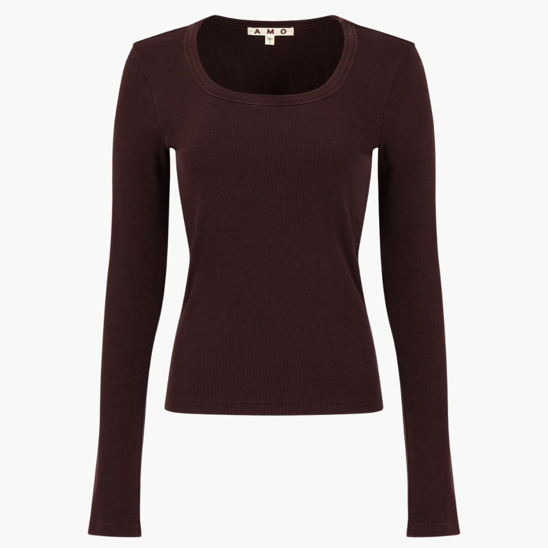ANGELINA LONG SLEEVE IN AUBERGINE - Romi Boutique