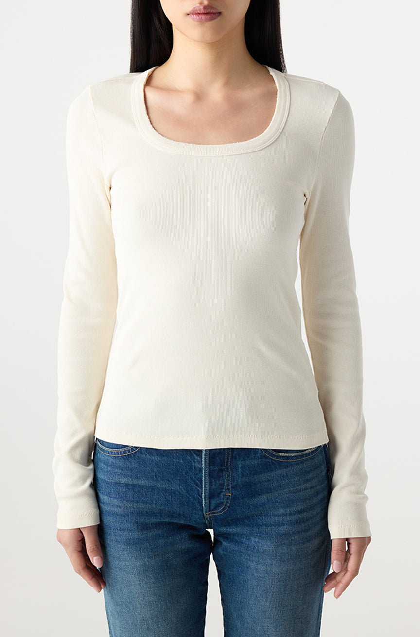 ANGELINA LONG SLEEVE IN BONE - Romi Boutique