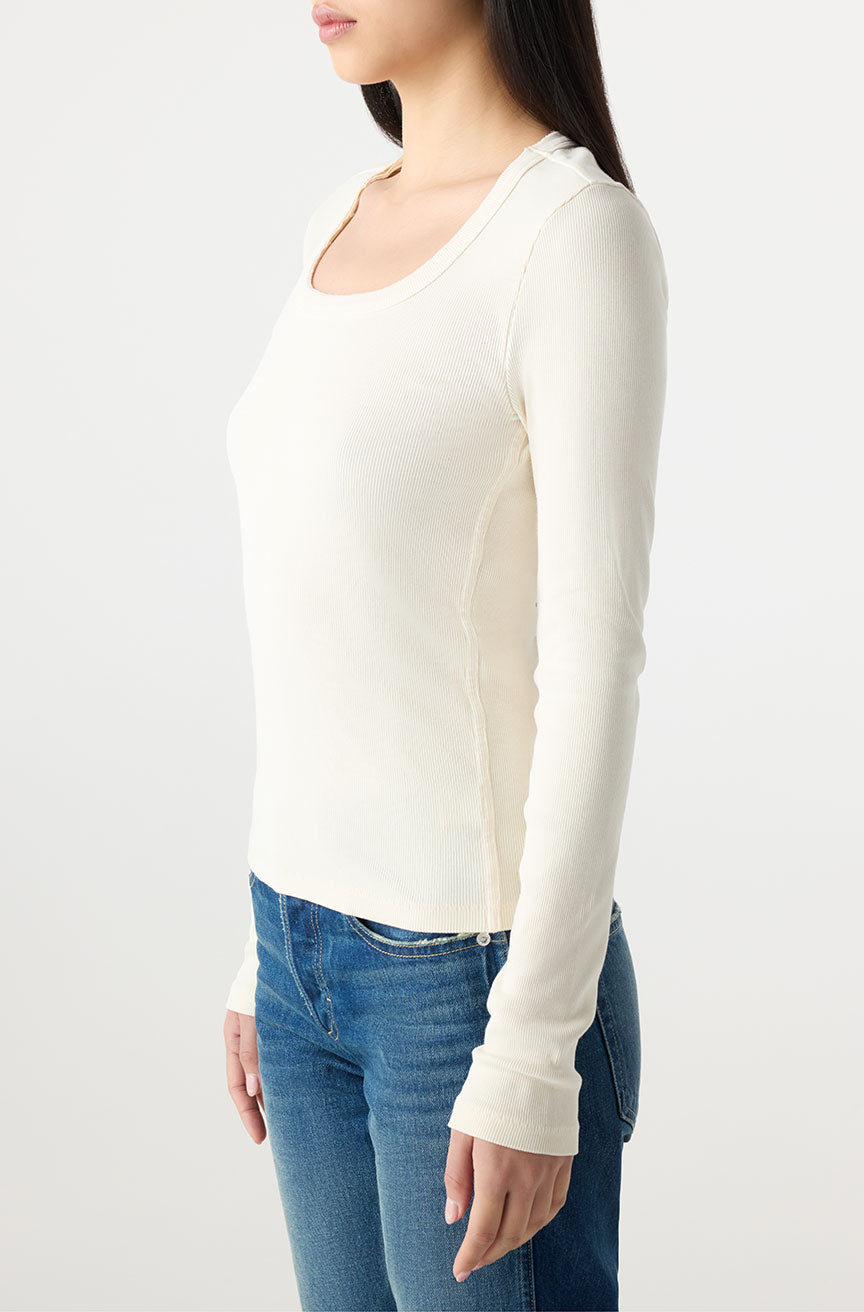 ANGELINA LONG SLEEVE IN BONE - Romi Boutique
