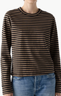 LOVE LONG SLEEVE IN SAND/BLACK STRIPE - Romi Boutique