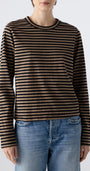 LOVE LONG SLEEVE IN SAND/BLACK STRIPE - Romi Boutique