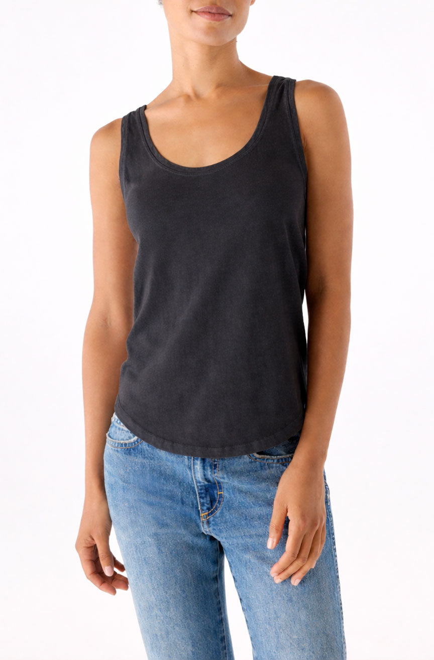 MUSE TANK IN VINTAGE BLACK - Romi Boutique