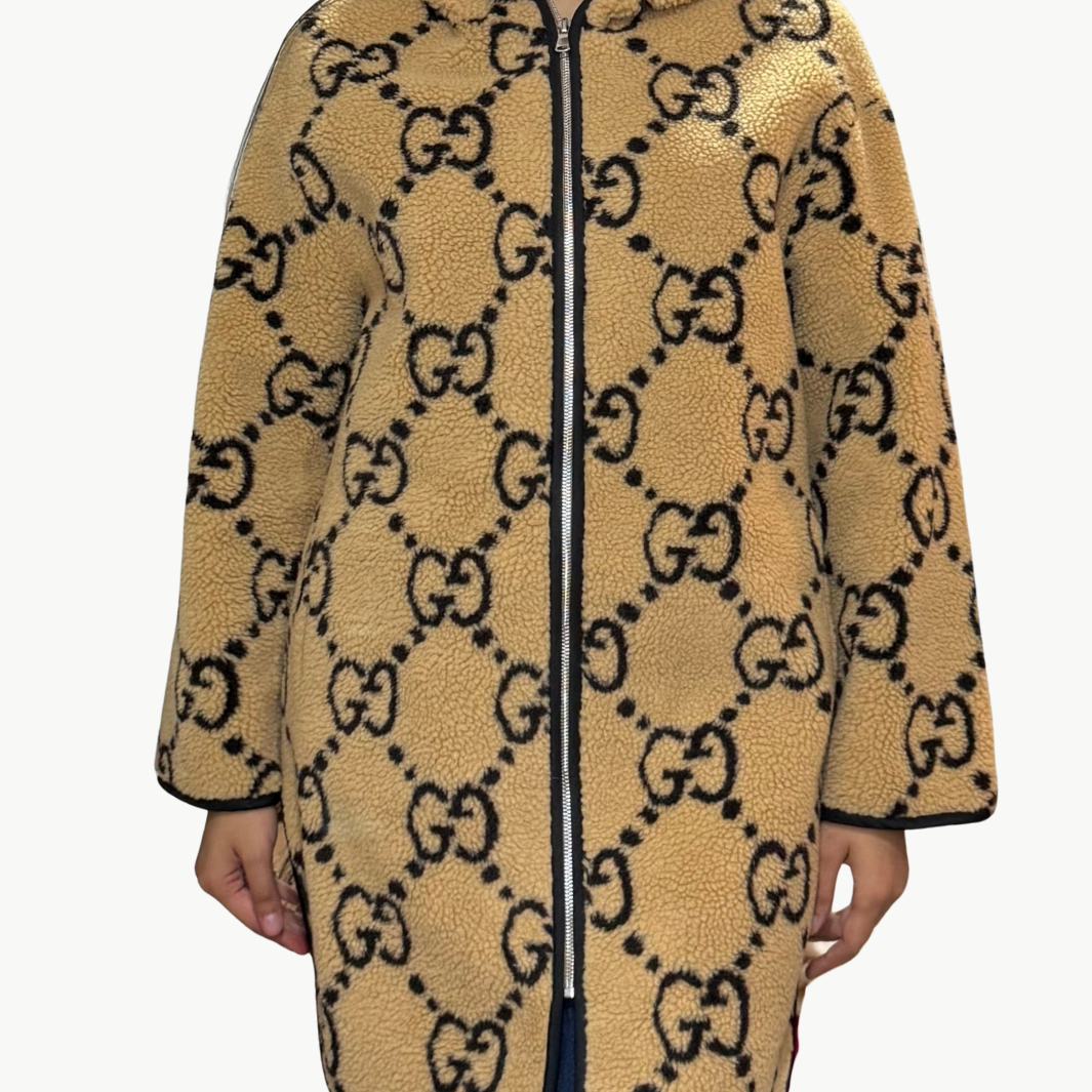CARIBOU HOODED JACKET IN BEIGE AND CHOCOLATE by Angel Wings - Romi Boutique