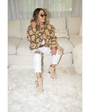 MARU BOMBER IN BEIGE AND CHOCOLATE by Angel Wings - Romi Boutique