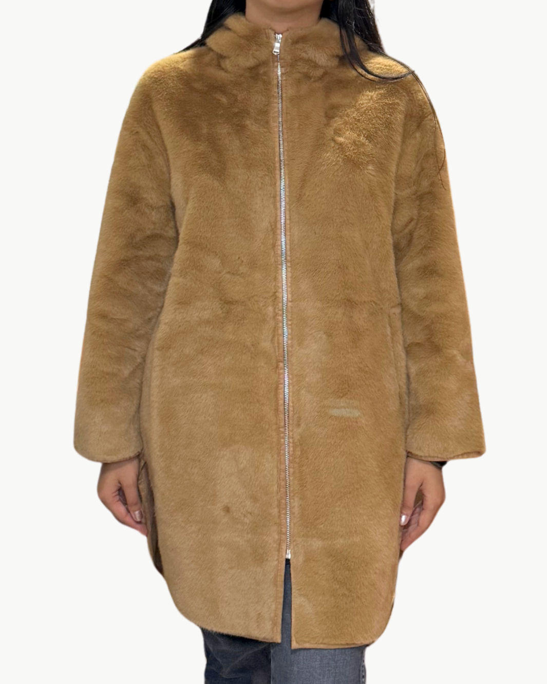 CARIBOU HOODED JACKET IN CAMEL - Romi Boutique