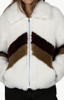 FALL LINE SHEARLING STAR CROP IN WHITE/CHEVRON - Romi Boutique