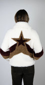 FALL LINE SHEARLING STAR CROP IN WHITE/CHEVRON - Romi Boutique