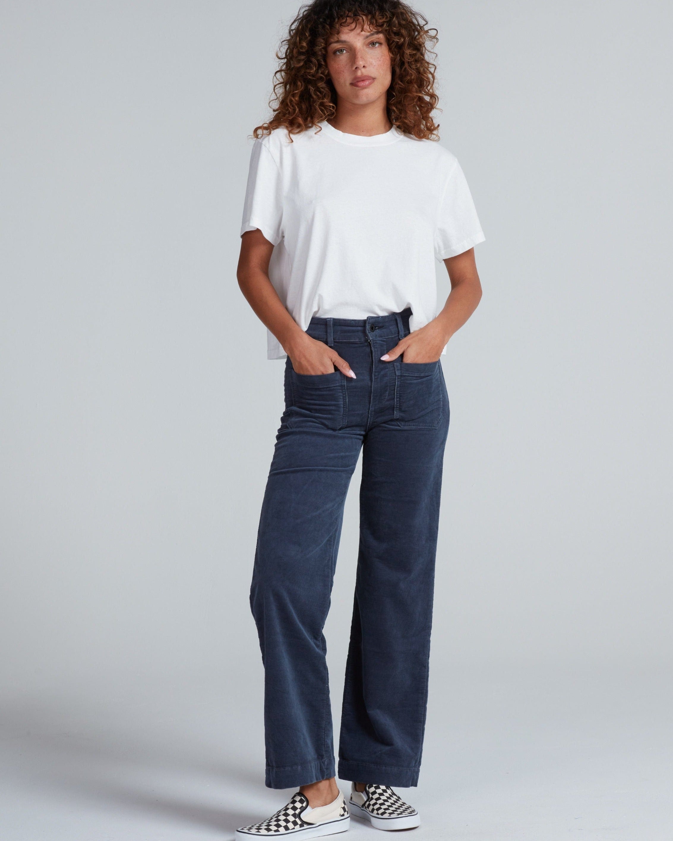 SAILOR PANT CORDUROY IN SLATE - Romi Boutique