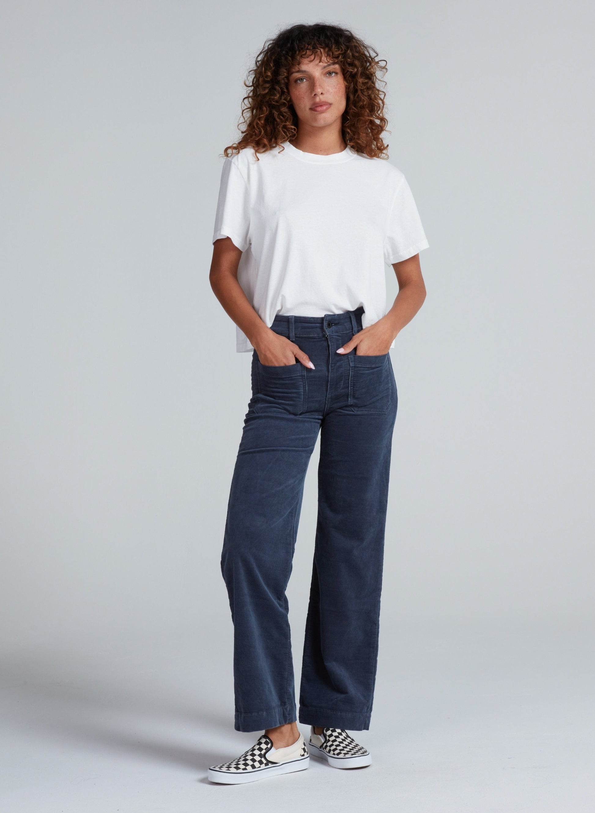 SAILOR PANT CORDUROY IN SLATE - Romi Boutique