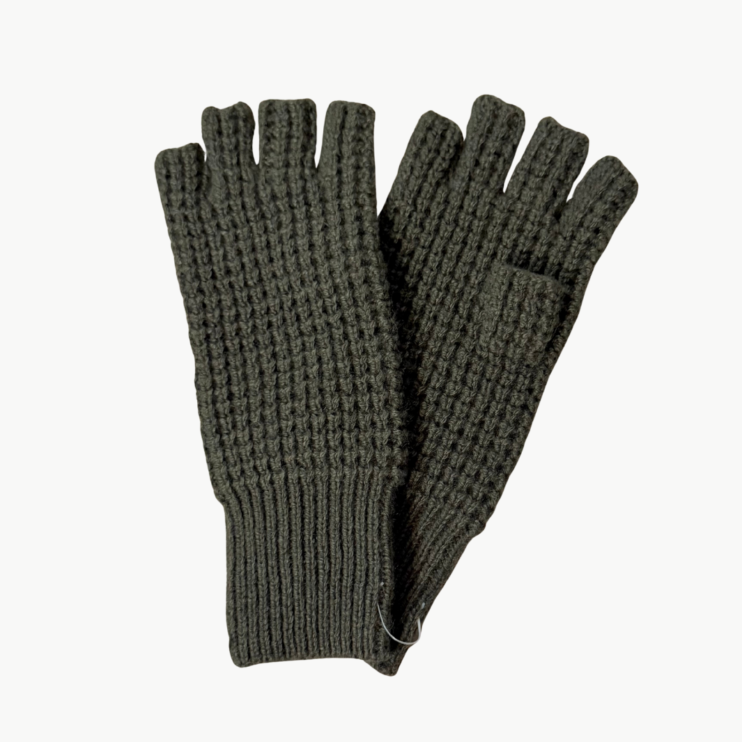 THERMAL FINGERLESS GLOVES IN ARUGULA - Romi Boutique