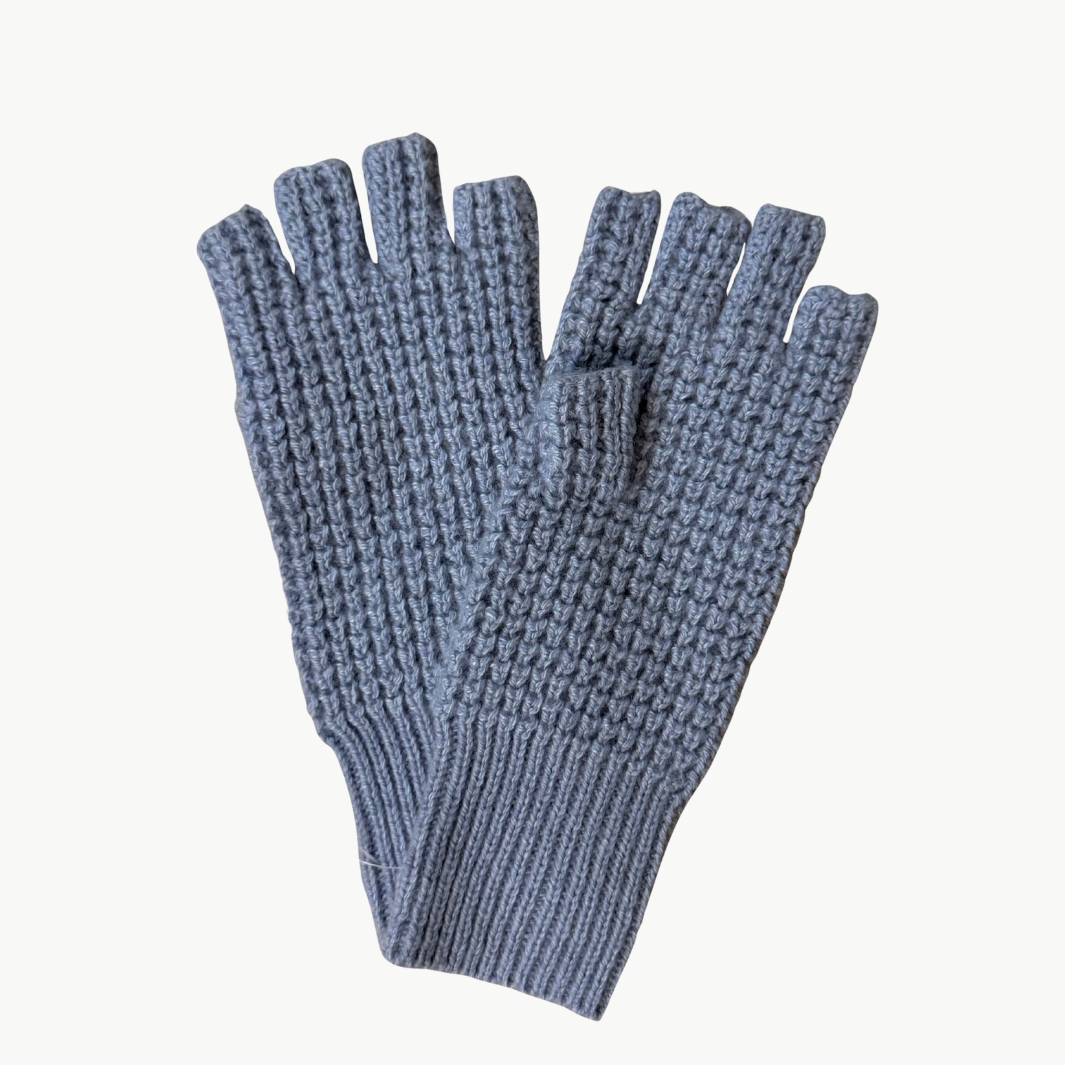 THERMAL FINGERLESS GLOVES IN CELESTE - Romi Boutique