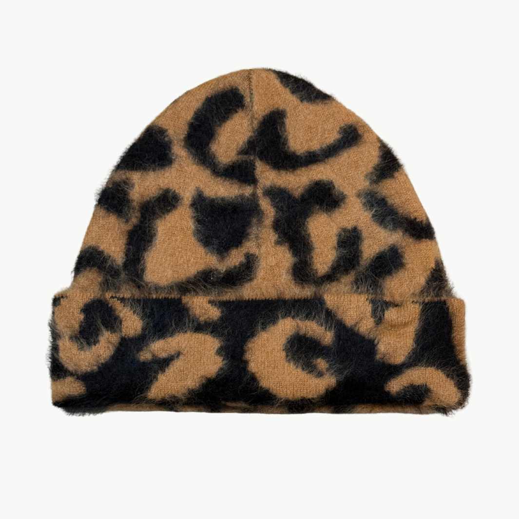 BRUSHED LEOPARD HAT IN EARTH/NIGHT - Romi Boutique