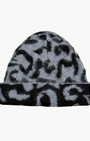 BRUSHED LEOPARD HAT IN FEATHER/NIGHT - Romi Boutique