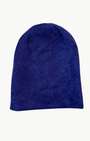 REVERSIBLE BRUSHED CASHMERE BEANIE IN NIGHT/DEEP SEA - Romi Boutique