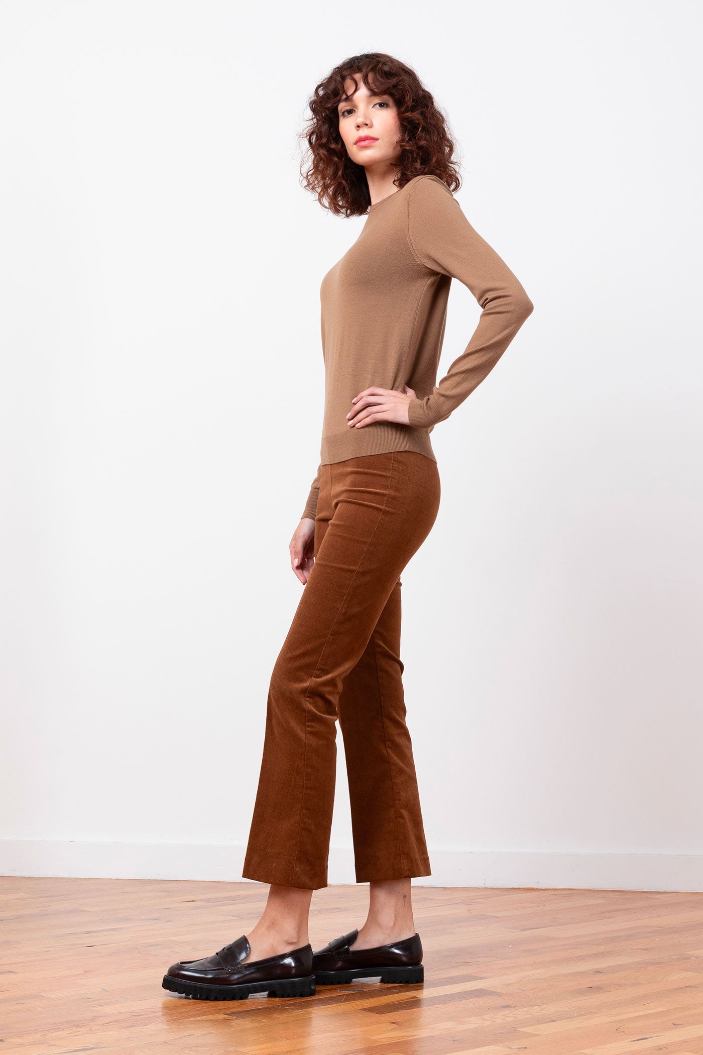 LEO IN FINE CORDUROY COGNAC - Romi Boutique