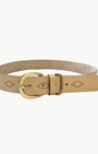 MELINDA GOLD BELT IN CREAM - Romi Boutique