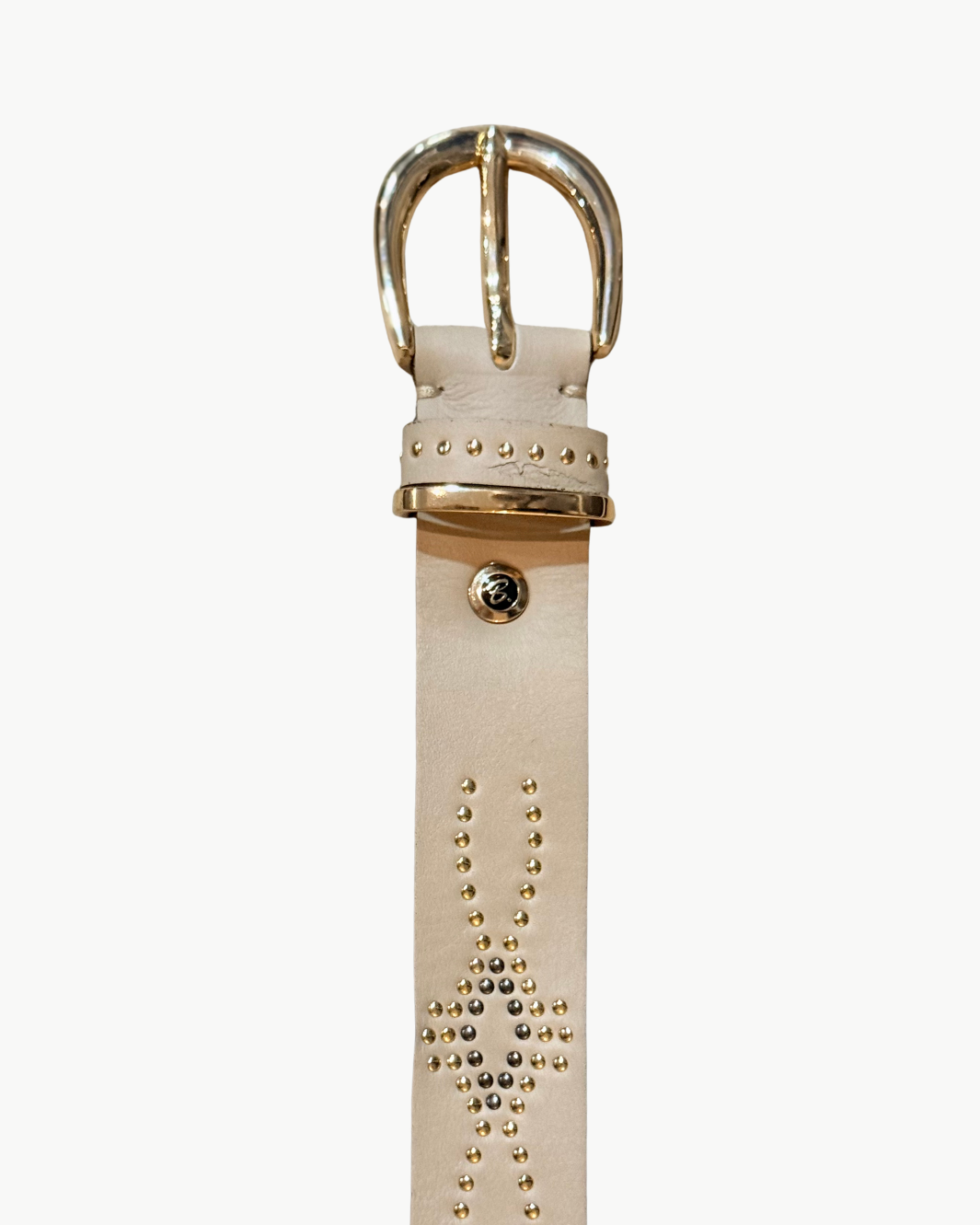 MELINDA GOLD BELT IN CREAM - Romi Boutique