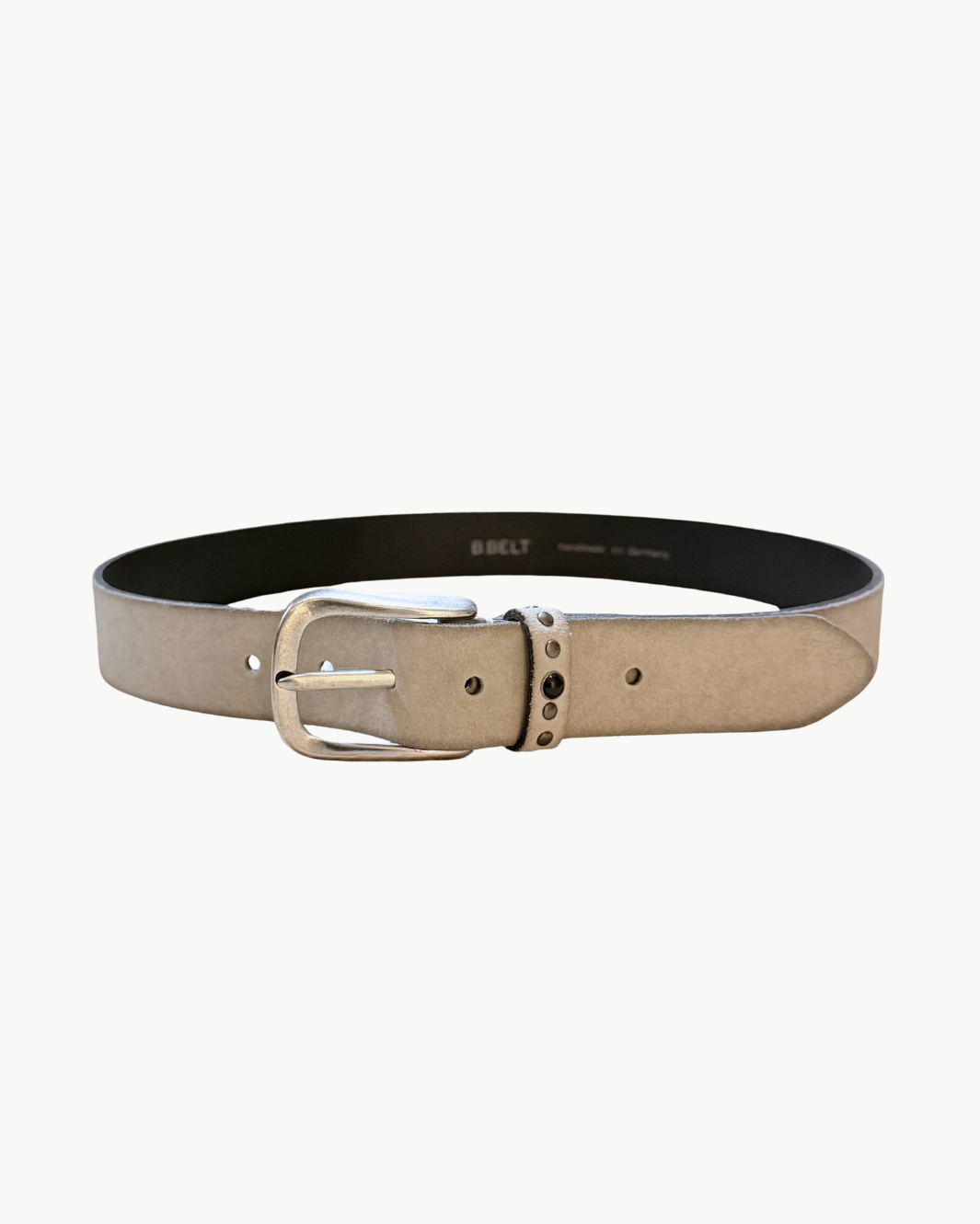 VELISA SILVER SUEDE BELT IN CREAM - Romi Boutique