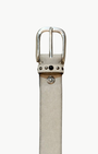 VELISA SILVER SUEDE BELT IN CREAM - Romi Boutique