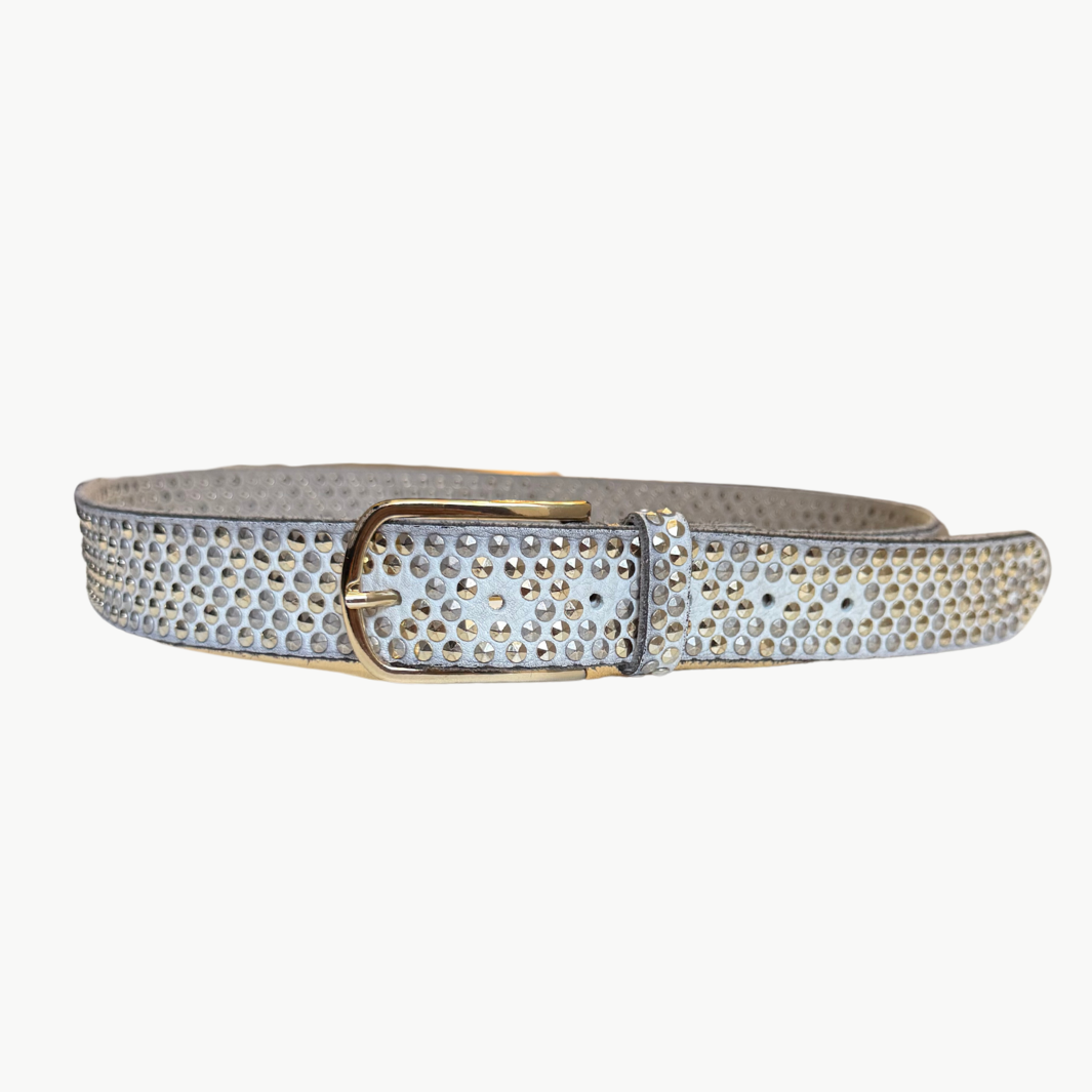 ZOE BELT IN WHITE/GOLD by B. Belt - Romi Boutique
