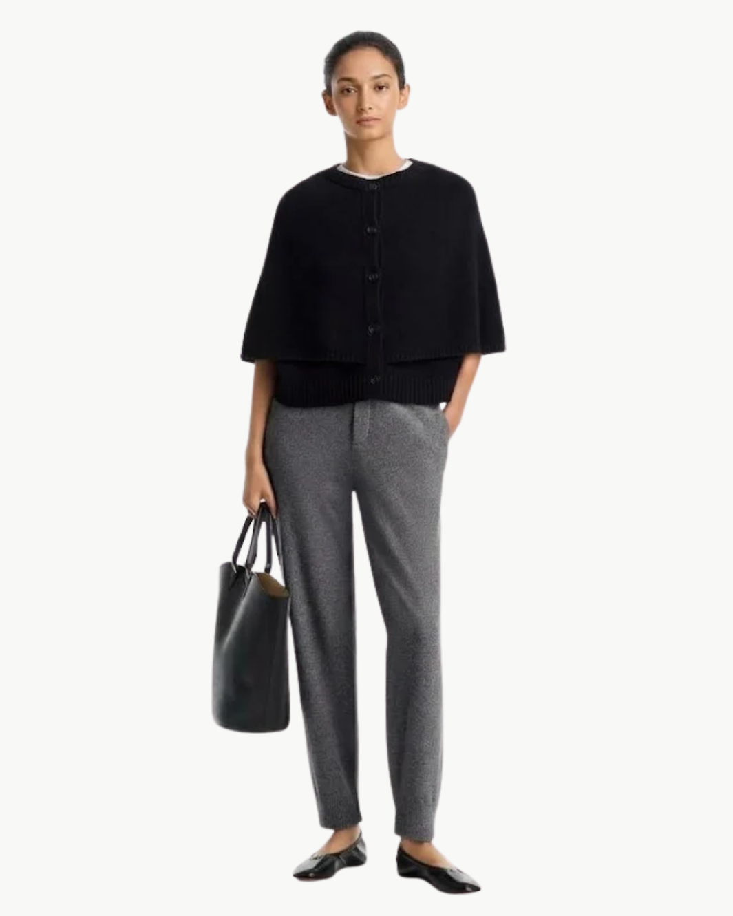 Lisa Yang Quinnie Cashmere Button Front Cape at Romi Boutique
