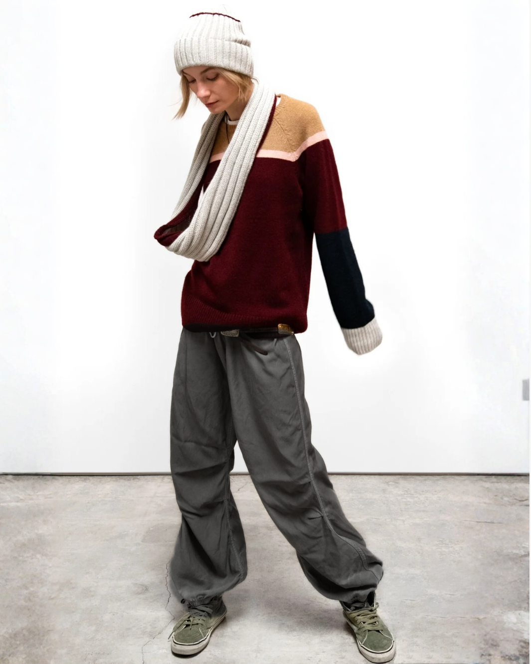 FREECITY Matte/Satin Loose Drawcord Biggy Pant at Romi Boutique