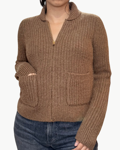 TESSEN CARDIGAN IN DARK CAMEL