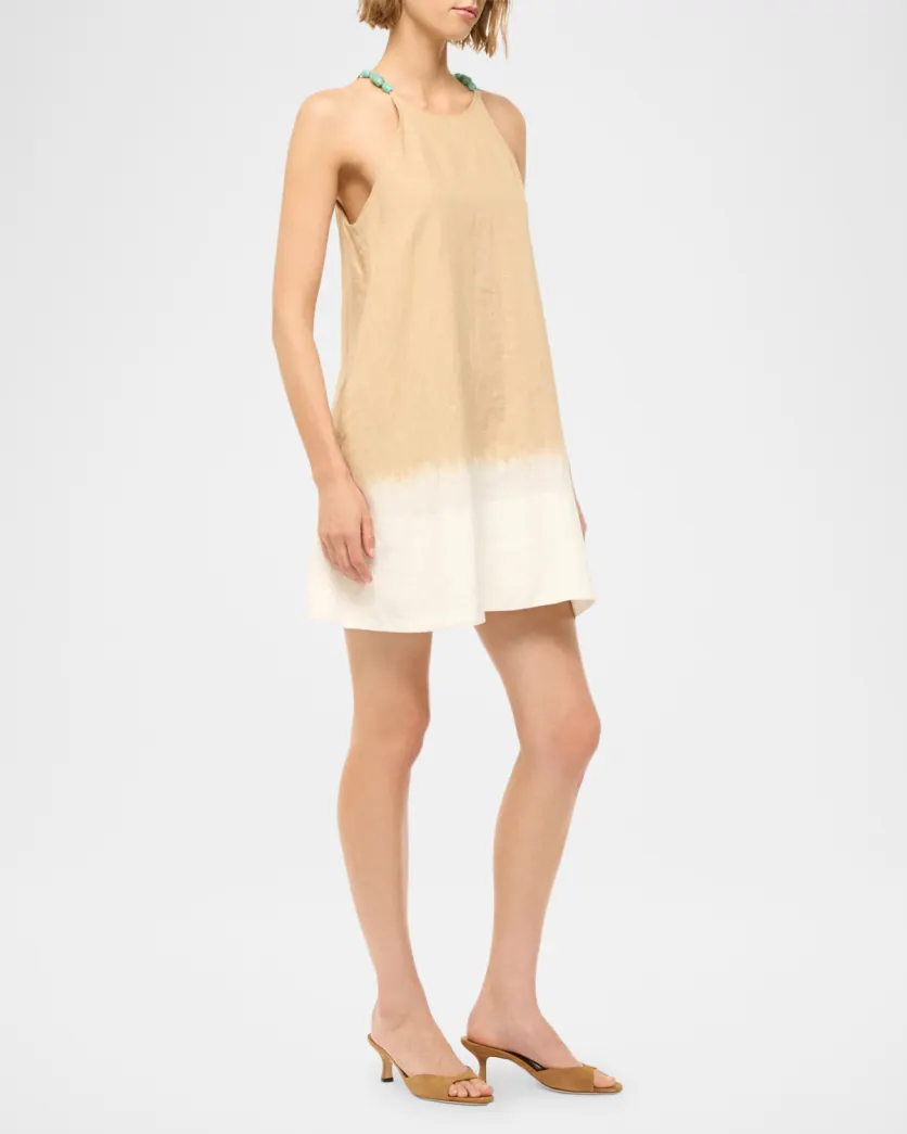 CABO LINEN DRESS IN DESERT TIE DYE