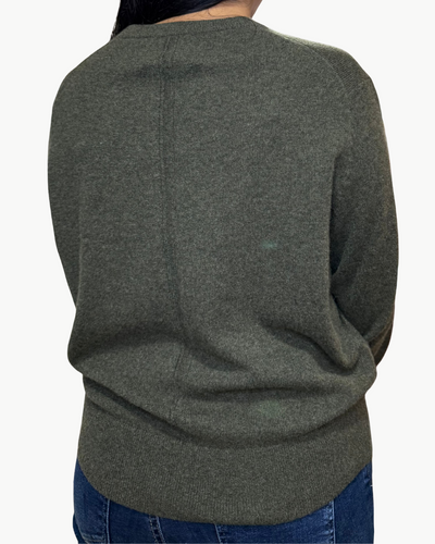 CASHMERE CREW IN THYME HEATHER