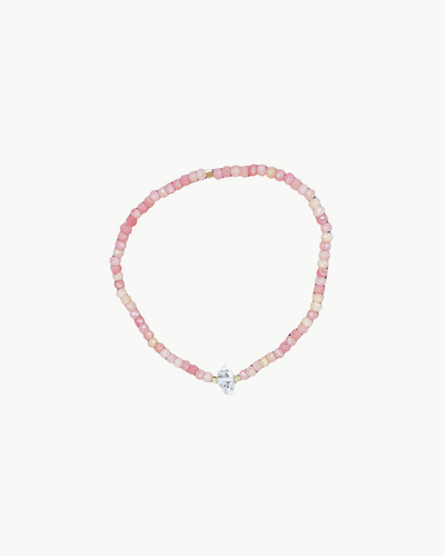 BEADED BRACELET IN DUSTY PINK MULTI