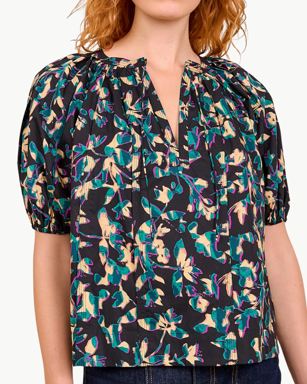 LOLI SHORT SLEEVE BLOUSE IN KALEIDOSCOPE - Romi Boutique