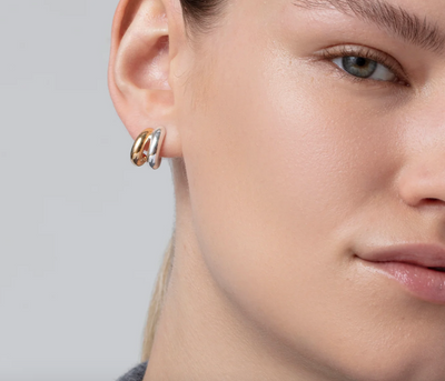 MINI FLORENCE EARRINGS IN TWO-TONE - Romi Boutique