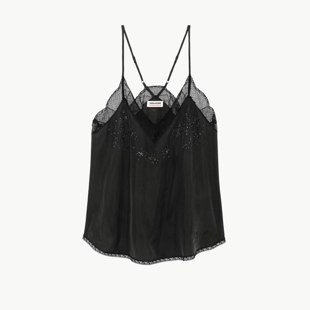 Zadig & Voltaire Christy Silk Strass Camisole at Romi Boutique