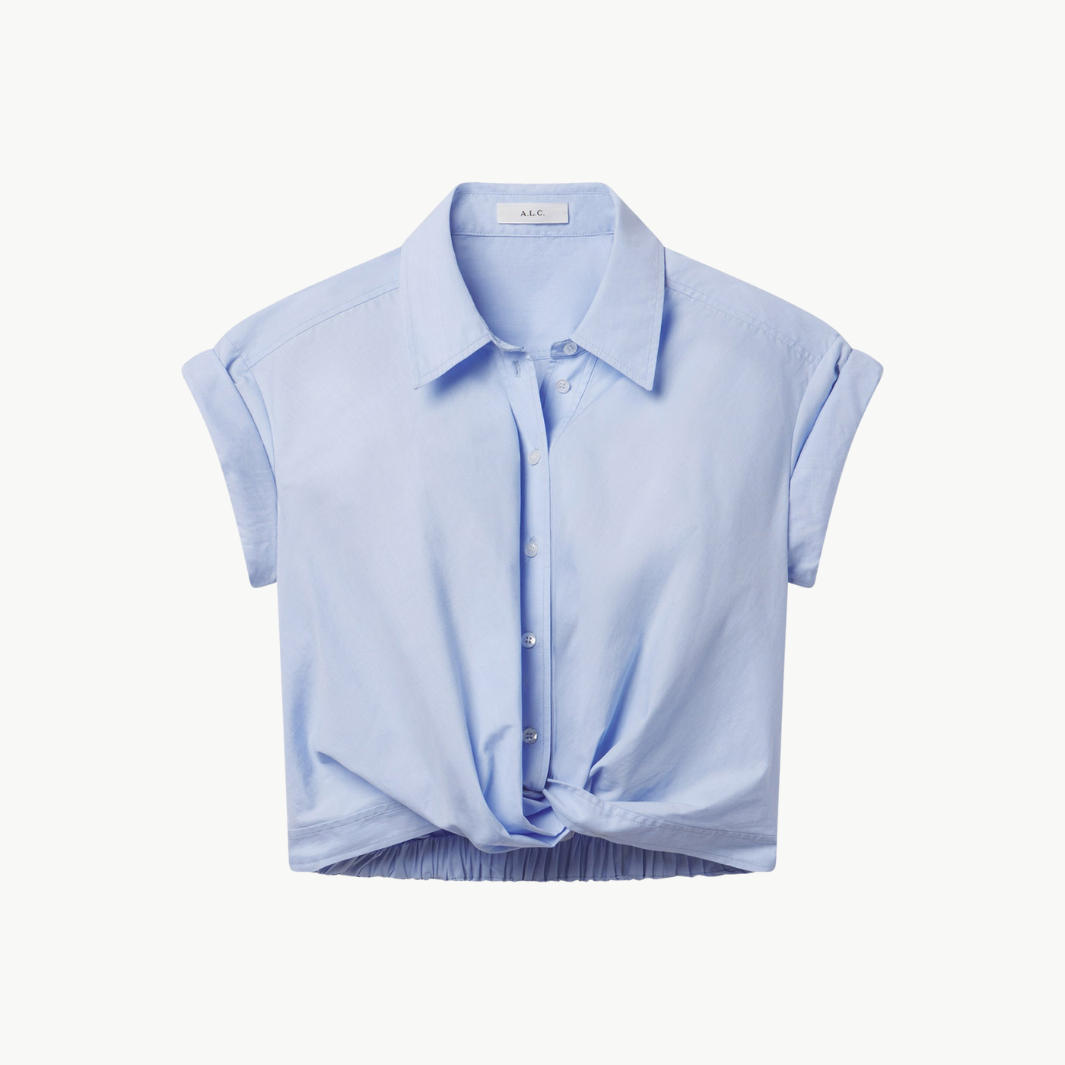 Lily Short Sleeve Cropped Cotton Shirt