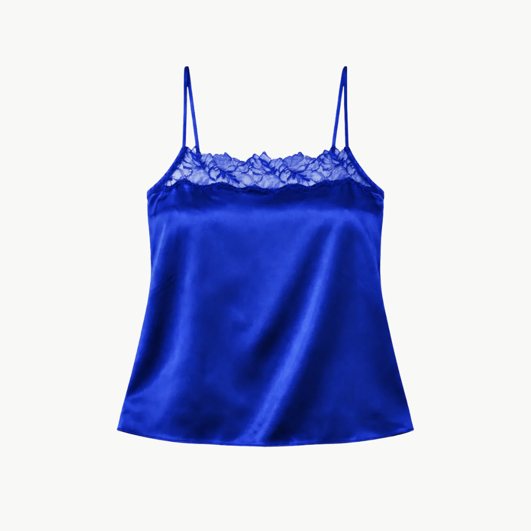 Haya Lace Trim Silk Square Neck Cami