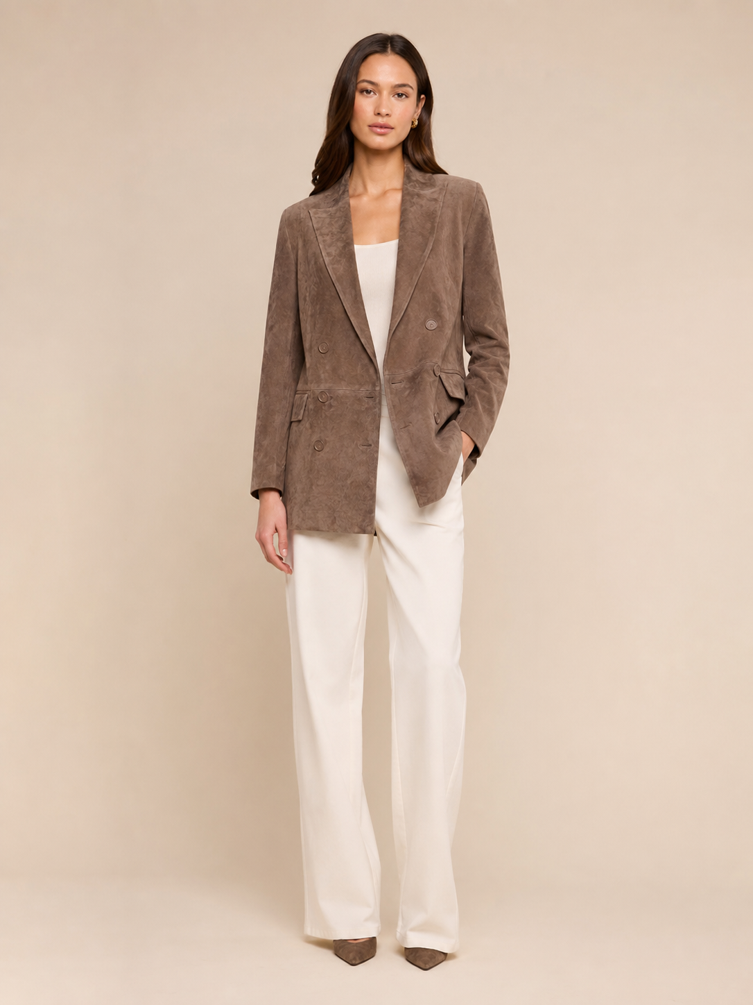 Aimee Oversized Suede Blazer