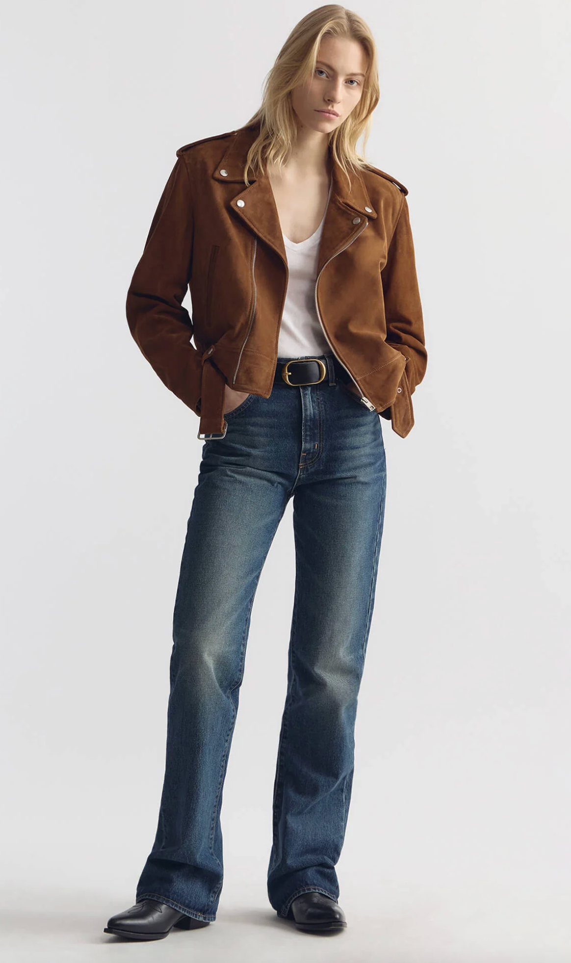 Nili Lotan Evel Biker Suede Jacket at Romi Boutique