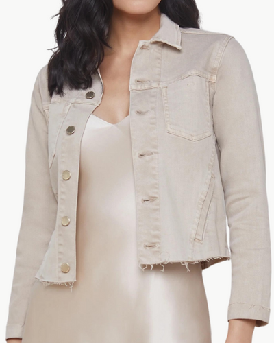 JANELLE SLIM RAW JACKET IN BISCUIT - Romi Boutique
