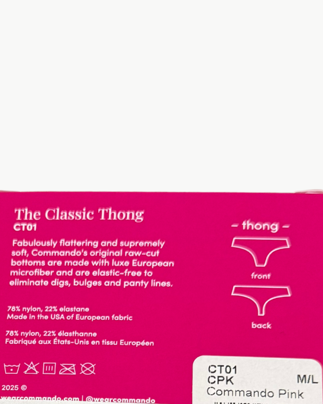 Commando CLASSIC THONG IN PINK at Romi Boutique