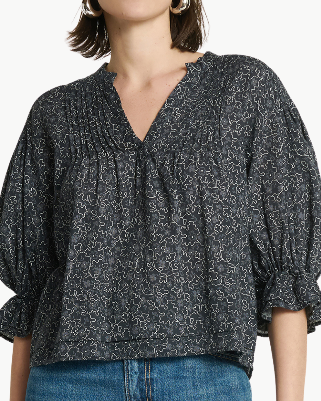 SCARLET PINTUCK BLOUSE IN SANTA FE FLORAL